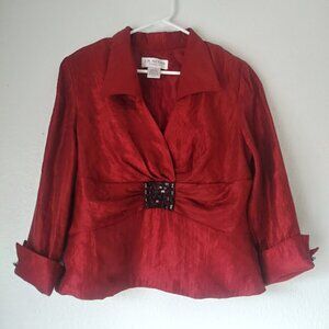 J.R. Nites by Carol Lin Red Blouse women's size 14